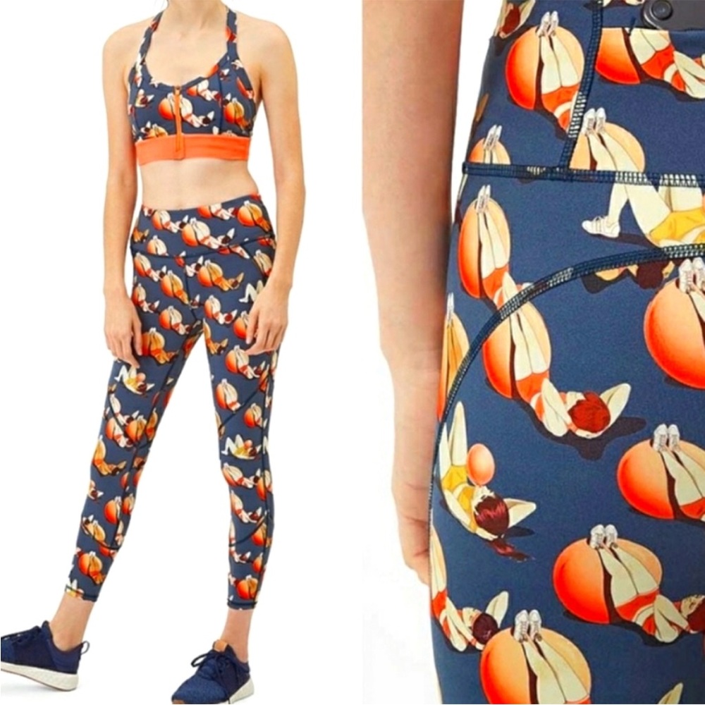 Sweaty Betty x Marcos Chin Yoga Ball Print Leggings SZ XS